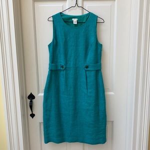 J. Crew Sleeveless Shift Dress - Teal - 8